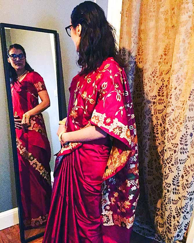 Nila in a sari. Photograph: Kind courtesy Nila Vikhe Patil.