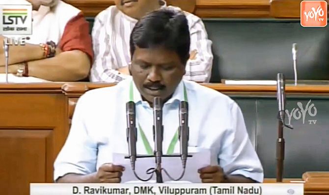 D Ravikumar takes the oath in Parliament