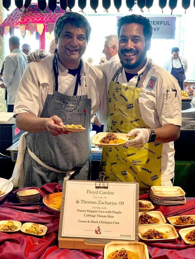 Chef Floyd Cardoz with Chef Thomas Zacharias. Photograph: Courtesy Chef Thomas Zacharias.
