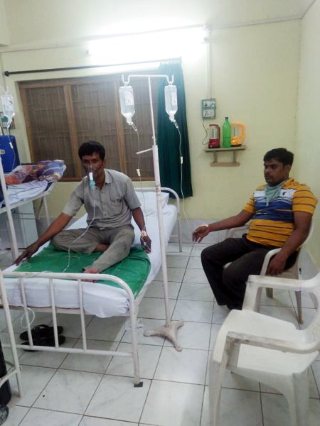 The injured being treated in hospital