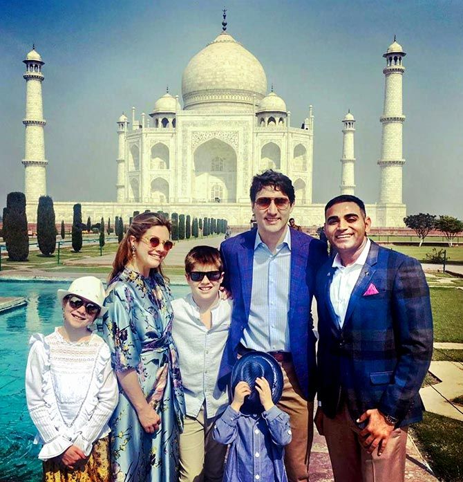 Nitin Singh with the family of Canadian Prime Minister Justin Trudeau