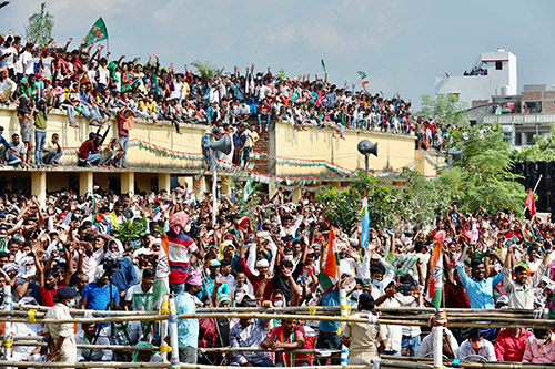 Crowds at a RJD-Cong rally last week