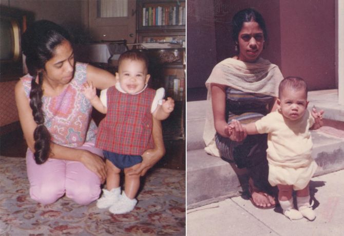 Kamala Harris with her mother