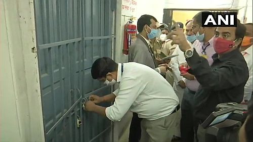 A strong-room with EVMs being opened in Indore
