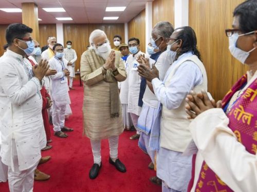 PM Modi meets people from the Matua community in Bengal
