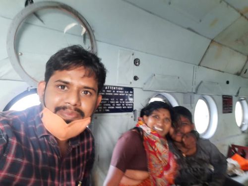 The family in the chopper. Image courtesy: Dhiraj V Deshmukh, Latur MLA