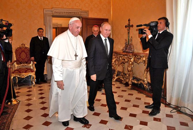 Pope Francis with Russian President Vladmir Putin