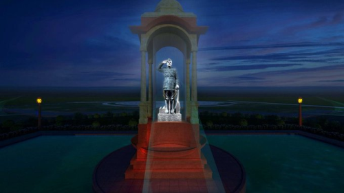An artist's impression of the Netaji statue