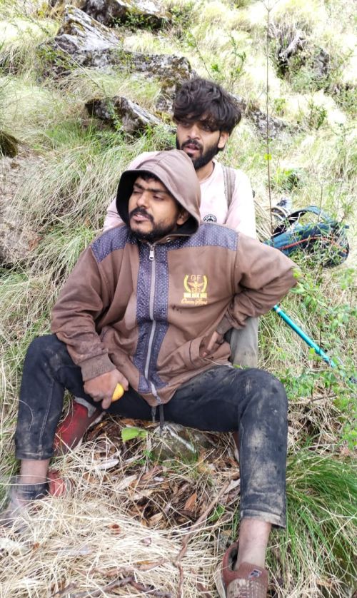 The two trekkers on the mountain rescued by ITBP