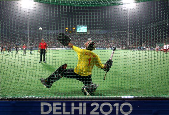 Bharat Kumar Chetri of India fails to save in the penalty shoot-out