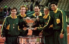 Australians with the Davis Cup