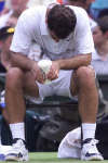 Sampras looks forlorn after losing on Monday