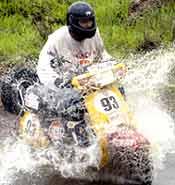 A rider negotiates the slush