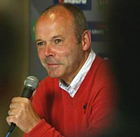 England coach Clive Woodward at the post-match press conference on Sunday