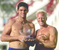 Mark Philippoussis (left) with Gavin Hopper