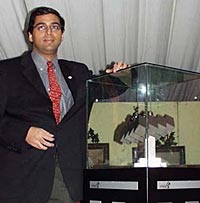 Anand with the Corus trophy