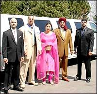 Tiger Jeet Singh, his wife and three sons arrive for the screening