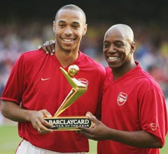 Thierry Henry (left) with Ian Wright