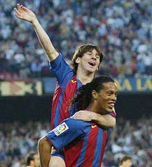 Ronaldinho and Messi