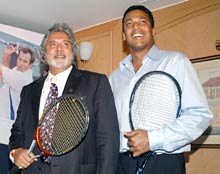 Vijay Mallya and Mahesh Bhupathi at t he launch