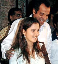 Sania Mirza with her father Imran