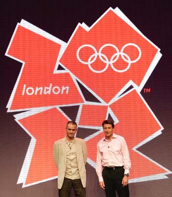 Sebastien Coe and Jose Mourinho (left) pose with the logo