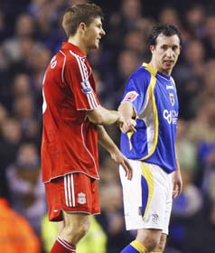 Former teammates Steven Gerrard and Robbie Fowler