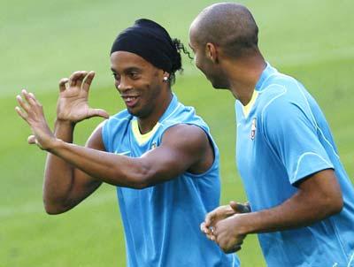 Ronaldinho and Thierry Henry