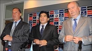 Carlos Bilardo, Diego Maradona and Julio Grondona