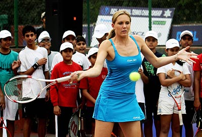 Nicole Vaidisova at the tennis clinic