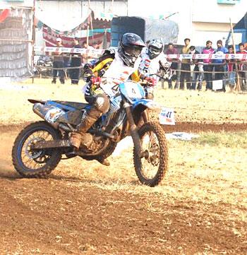 Pramod Joshua shows off his biking skills