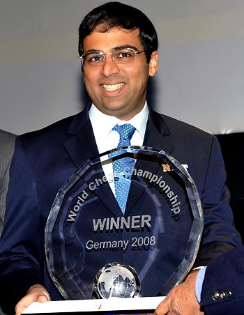 Viswanathan Anand after winning the World Championship title last year