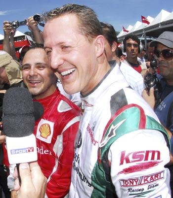 Felipe Massa and Michael Schumacher