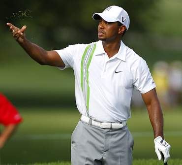 Tiger Woods on the 17th hole during first round play at the WCG Bridgestone Invitational