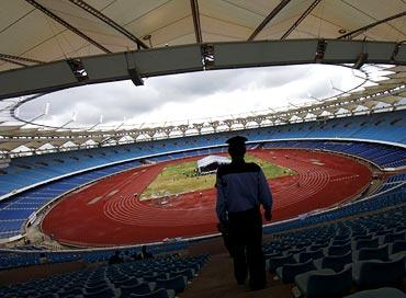 The refurbished Jawaharlal Nehru Stadium in New Delhi