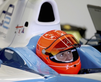 Michael Schumacher tests a GP2 development car in southern Spain