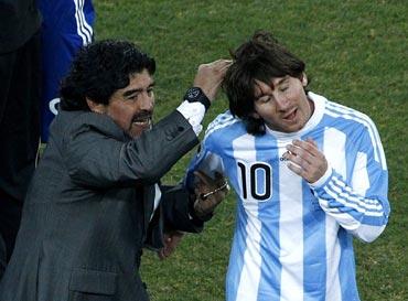 Lionel Messi and Maradona