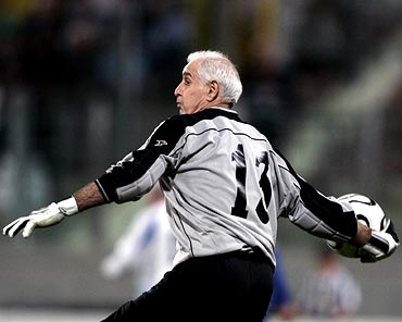 Peter Bonetti during an exhibition soccer match