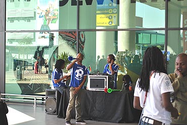 Musicians perform at Durban airport
