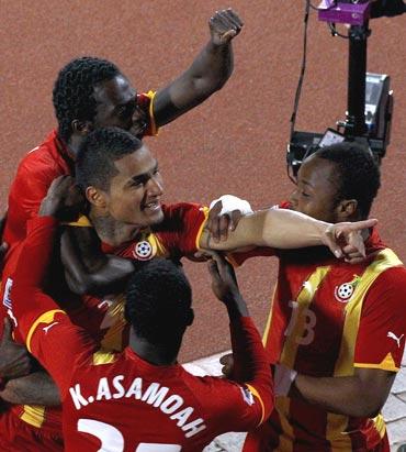 Kevin-Prince Boateng celebrates after scoring the opening goal