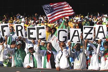 Algeria fans during a match between US and Algeria