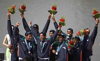 Rovers celebrate after winning silver medal