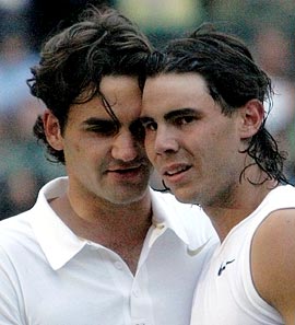 Roger Federer with Rafael Nadal