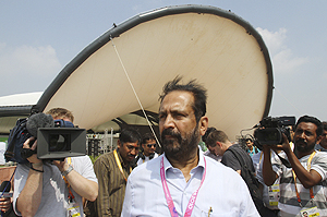 Suresh Kalmadi at the Games Village on Saturday