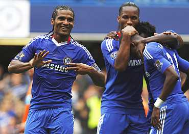 Chelsea players celebrate