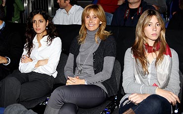 Rafael Nadal's girlfriend Xisca Perello, his mother Ana Maria Parera and his sister Maria Isabel