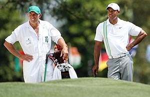 Tiger Woods wih caddie Steve Williams