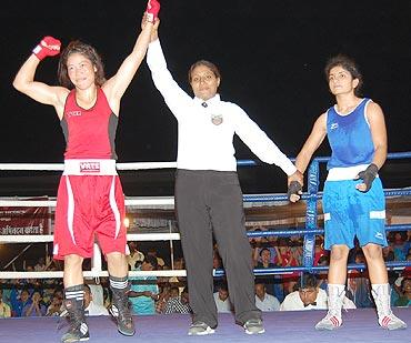 Mary Kom (left)