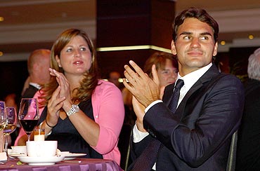 Roger Federer with wife Mirka