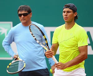 Rafael Nadal with coach Toni Nadal